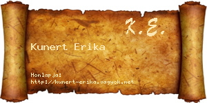 Kunert Erika névjegykártya